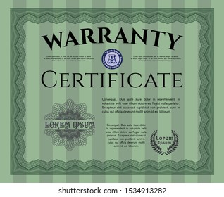 Green Warranty. With quality background. Customizable, Easy to edit and change colors. Modern design. 