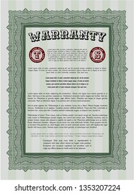 Green Warranty. With quality background. Vector illustration. Good design. 