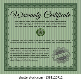 Green Warranty. Superior design. With background. Vector illustration. 