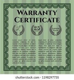 Green Warranty template. Customizable, Easy to edit and change colors. With quality background. Good design. 