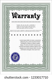 Green Warranty template. Customizable, Easy to edit and change colors. Complex background. Retro design. 