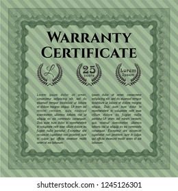 Green Warranty template. Customizable, Easy to edit and change colors. With background. Sophisticated design. 