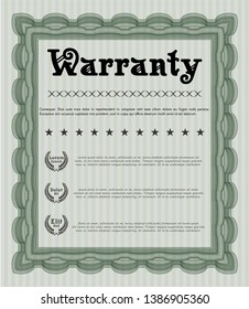 Green Warranty template. Customizable, Easy to edit and change colors. With quality background. Artistry design. 