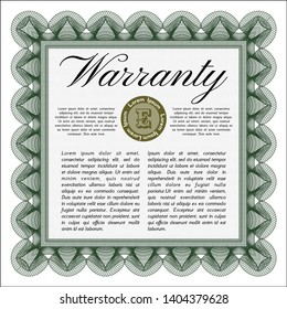 Green Warranty template. Customizable, Easy to edit and change colors. Printer friendly. Cordial design. 