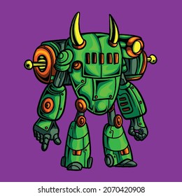 Robot mecha de guerrero verde