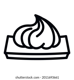 Green wasabi icon. Outline green wasabi vector icon for web design isolated on white background
