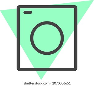 Green washing machine, illustration, vector, on a white background.