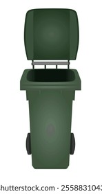 Green waste bin. vector illustration