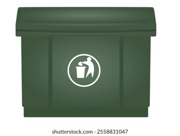 Green waste bin. vector illustration