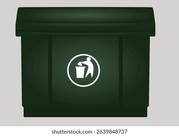 Green waste bin. vector illustration	