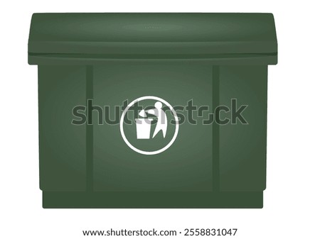 Green waste bin. vector illustration