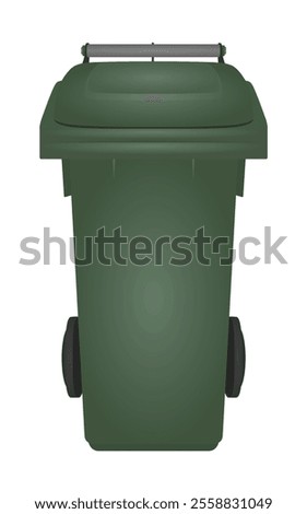 Green waste bin. vector illustration