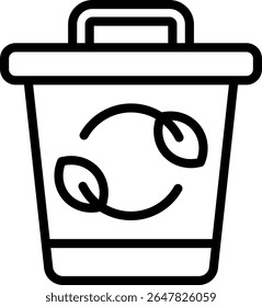 Ilustración vectorial de esquema de icono de residuos verdes