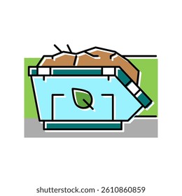 green waste removal color icon vector. green waste removal sign. isolated symbol illustration