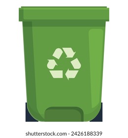 Green waster sorting cart icon cartoon vector. Plastic garbage. Power sustainability