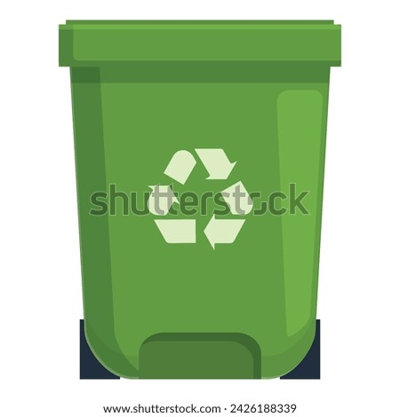 Green waster sorting cart icon cartoon vector. Plastic garbage. Power sustainability