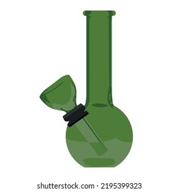 Green Water Bong On White Background