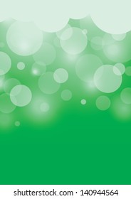 Green water and bubbles with space for text