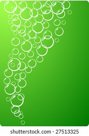 Água verde com bolhas. Ilustração vetorial.