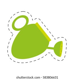 green water can tool gardening cut line vector illustration eps 10