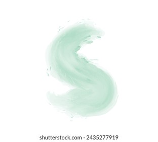 green water color paint shape with liquid fluid isolated on Eps file for design elements