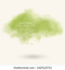 Green water color splash. soft abstract background. Watercolor vector illustration.