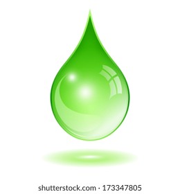 Green water drop