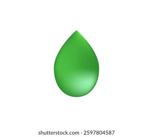 Green Water Drop Droplet Vector Icon 