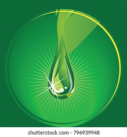 green water drop illustration echo friendly environment theam vector 