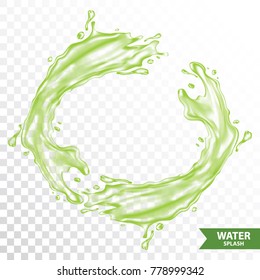 Green Water , Juice Splash Vector Illustration