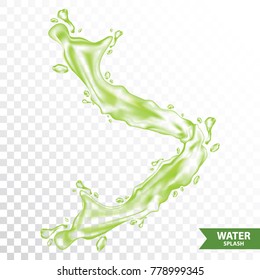 Green water , juice splash vector illustration