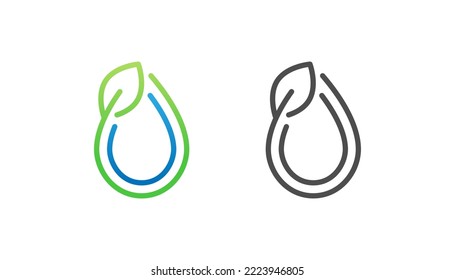 Green water logo design vector