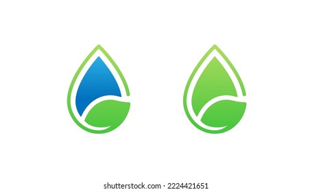 Green water logo design vector
