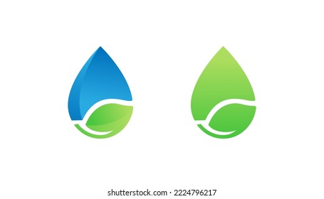 Green water logo design vector