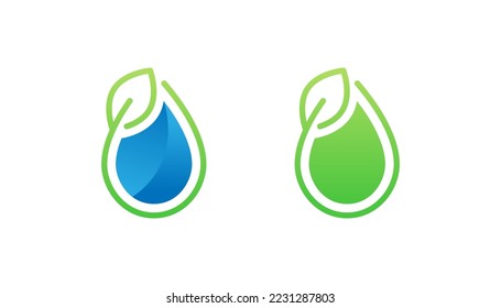 Green water logo design vector