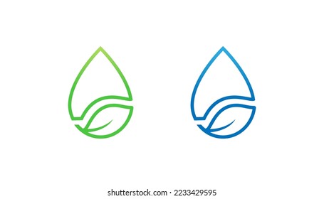 Green water logo design vector