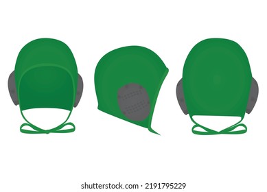 Green water polo cap. vector