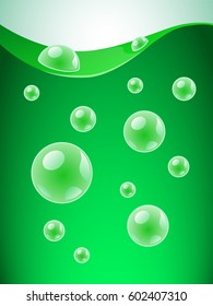 Green water texture with air bubbles