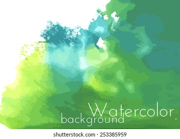 Green watercolor background with green colors, bright decision for business purposes.