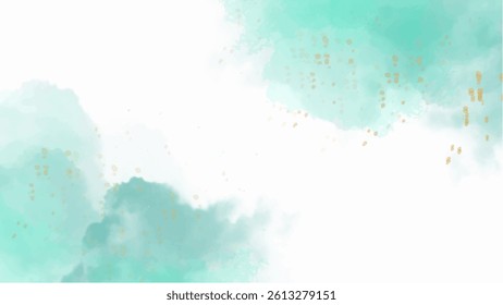 Green watercolor background with copyspace for your design. vector.