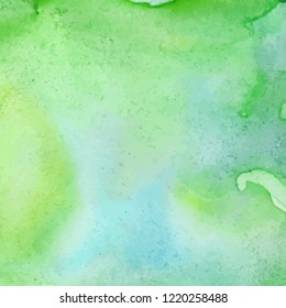 Green watercolor background. vector illustration.