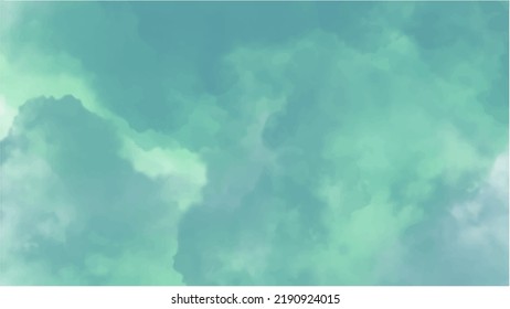 Green watercolor background for your design, watercolor background concept, vector.