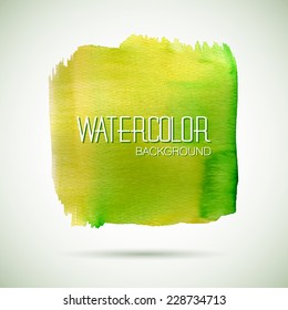 Green watercolor banner - vector illustration.