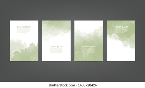 Green watercolor banner for you design,vector.
