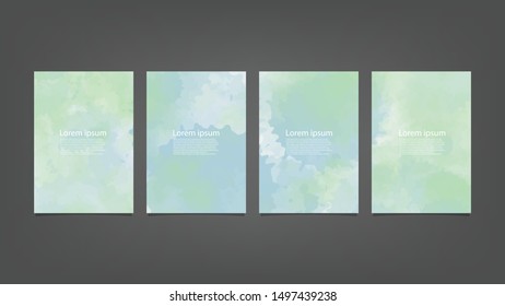 Green watercolor Brochure template for you design,vector.
