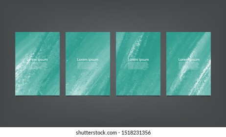 Green watercolor Brochure template for you design,vector.
