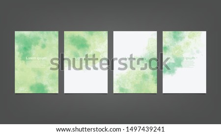 Green watercolor Brochure template for you design,vector.
