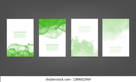 Green watercolor Brochure for you design,vector.
