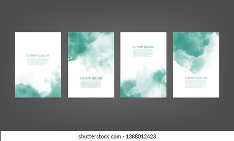 Green watercolor Brochure for you design,vector.
