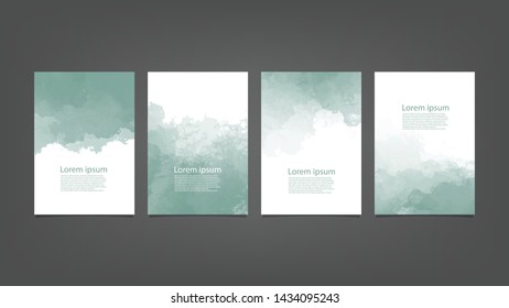 Green watercolor Brochure for you design,vector.
